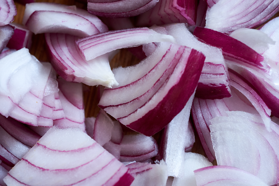 A photo of some chopped onions